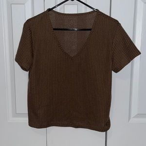 Brown waffle t-shirt